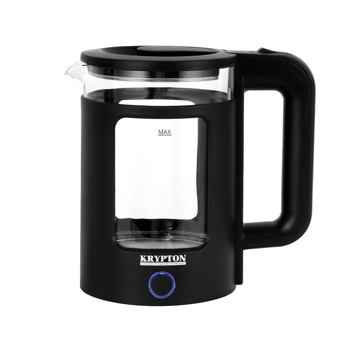 Krypton Electric Glass Kettle KNK6563 | Double-Layer Glass | 1.7L Capacity | Black