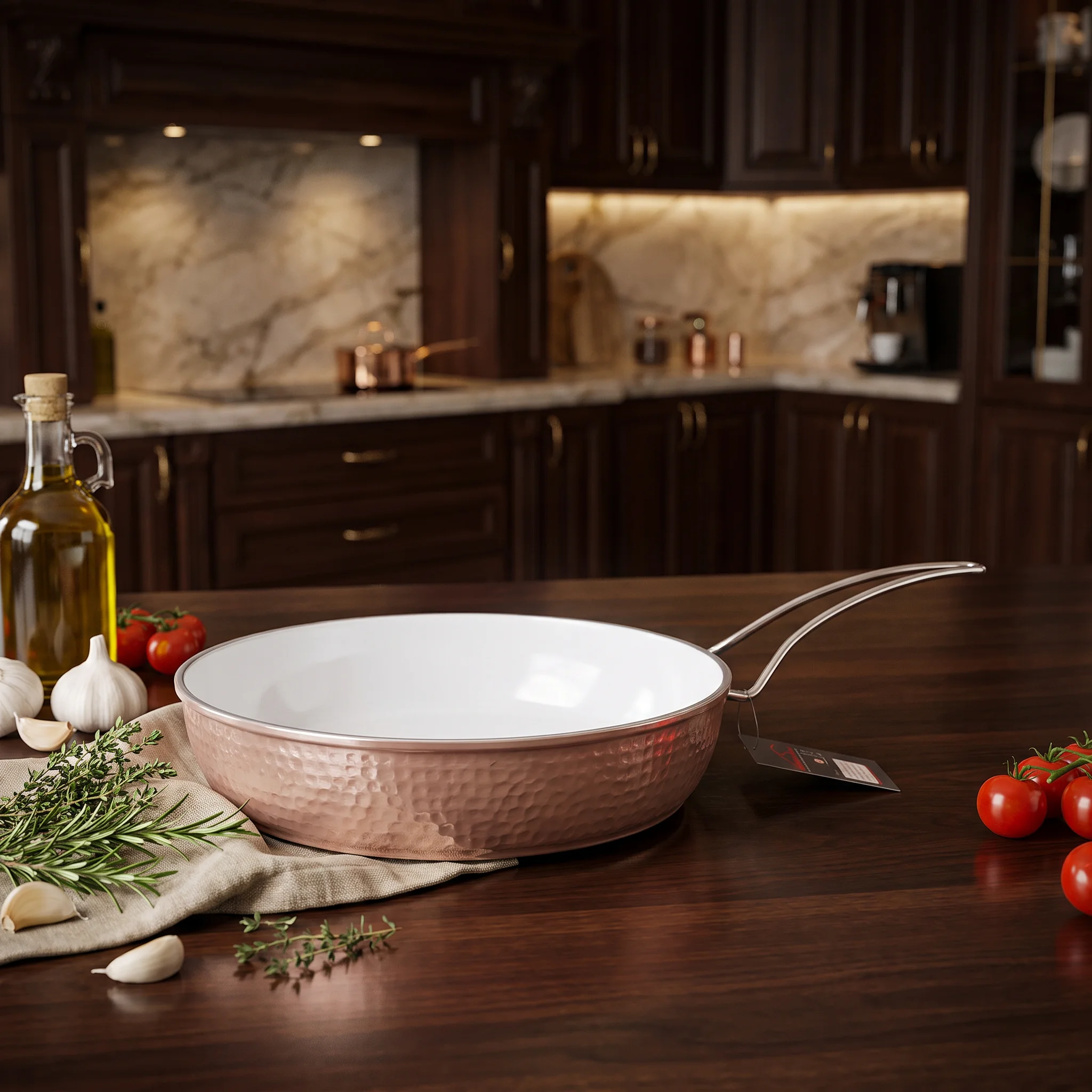 9-Piece Ceramic Non-Stick Cookware Set with Glass Lids – Brown