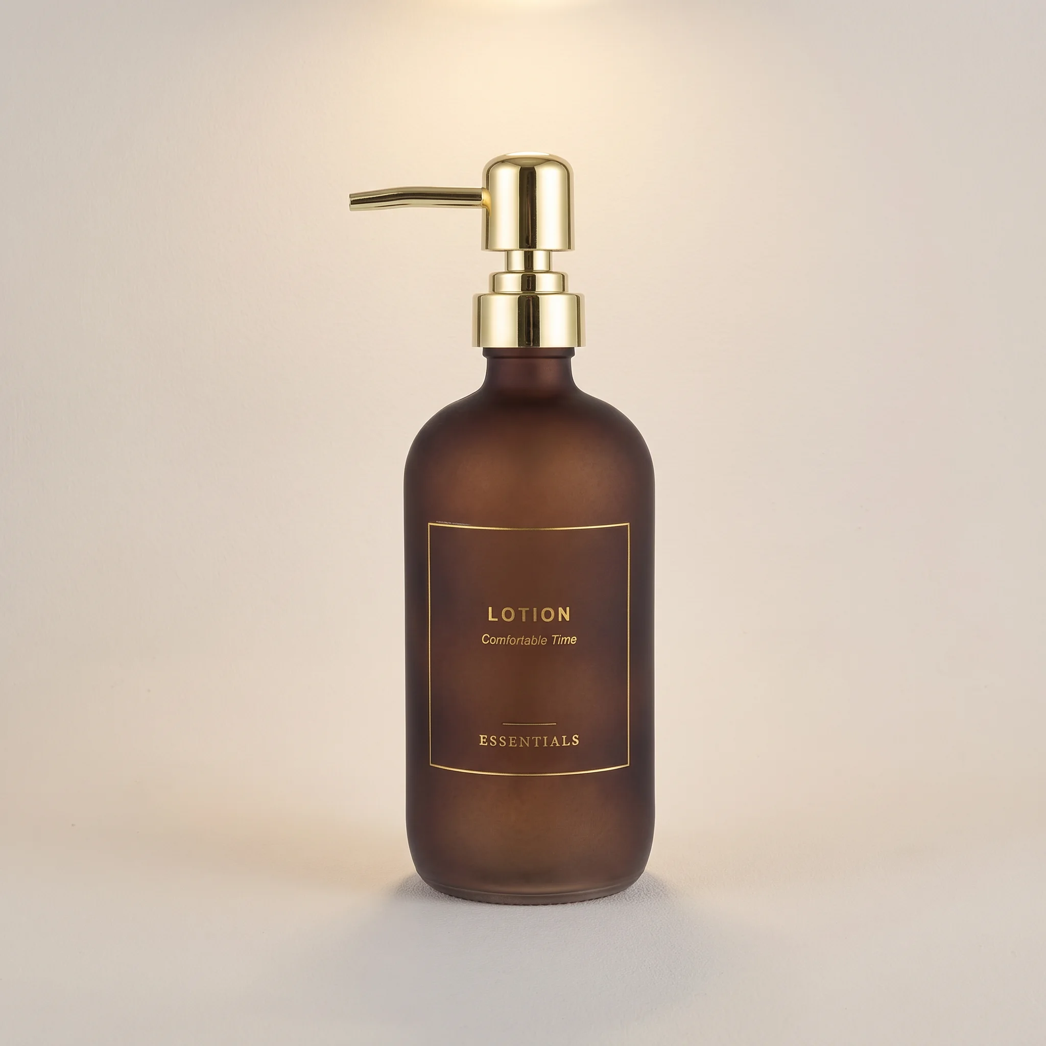 Tall Round Glass Liquid Soap Dispenser with Gold Pump – bronz