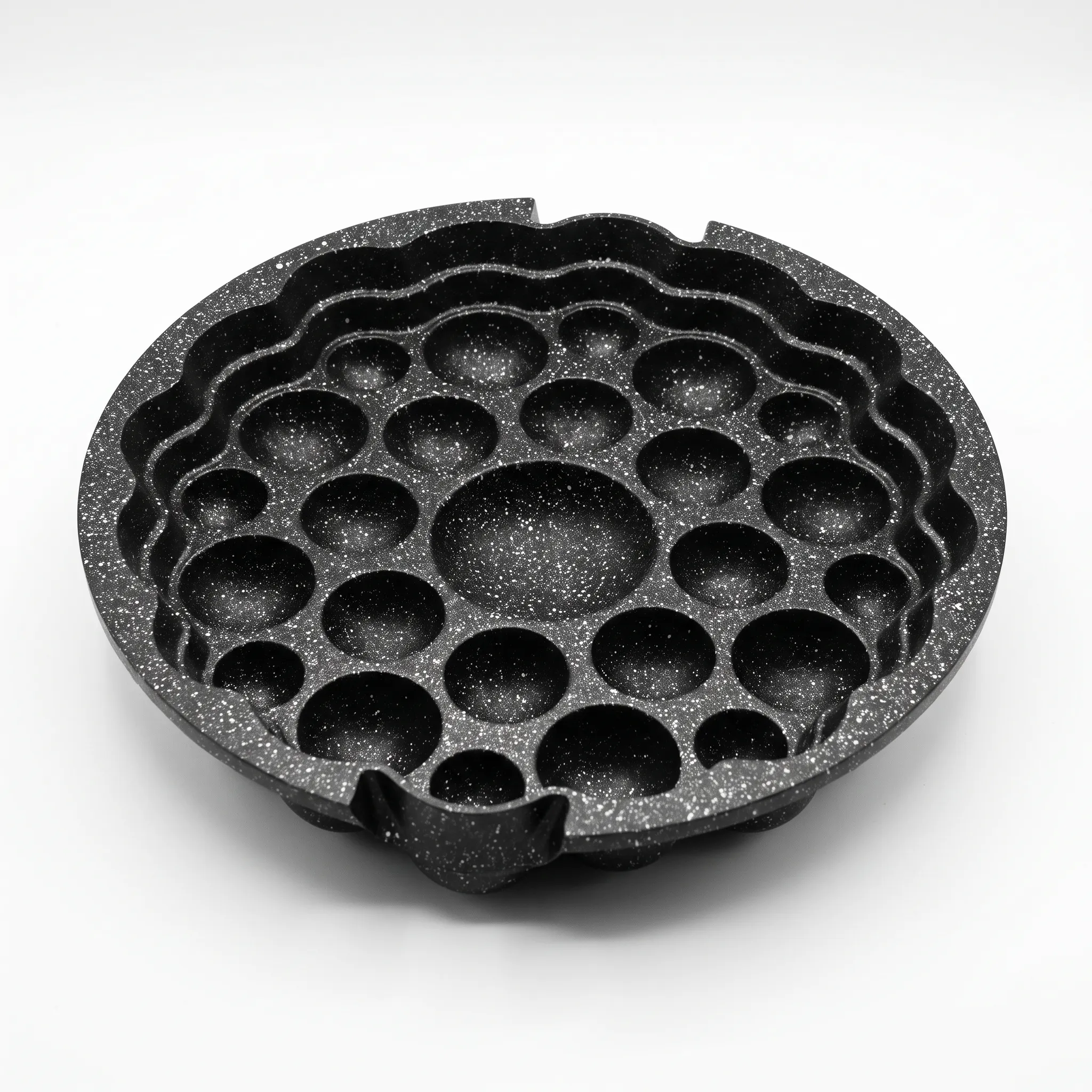 Round Granite Cake Mold with Multiple Ball-Shaped Cavities – Black color option