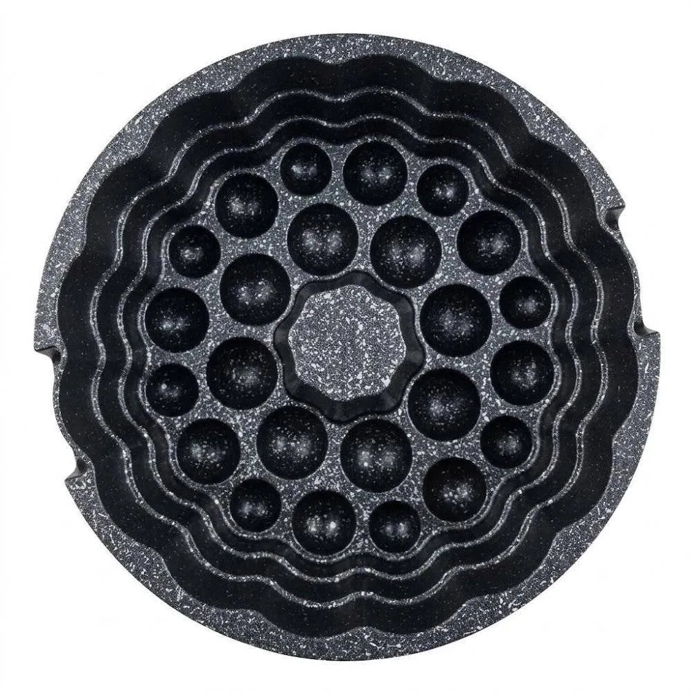 Deep Round Granite Cake Mold with Ball-Shaped Design – Black color option