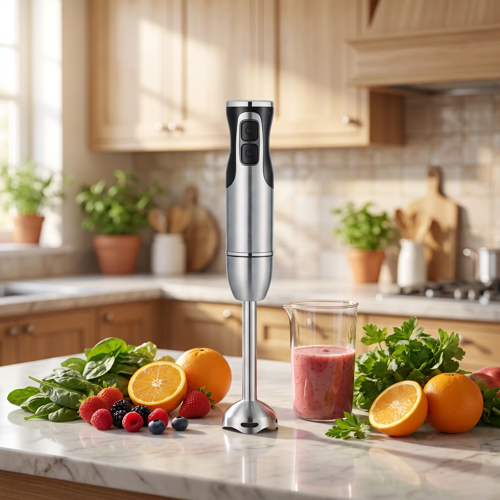 Naifeo Hand Blender NF-8010A – 500W – Stainless Steel – Silver & Black color option